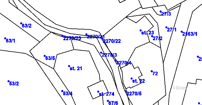 Parcela st. 2270/3 v KÚ Žernov, Katastrální mapa