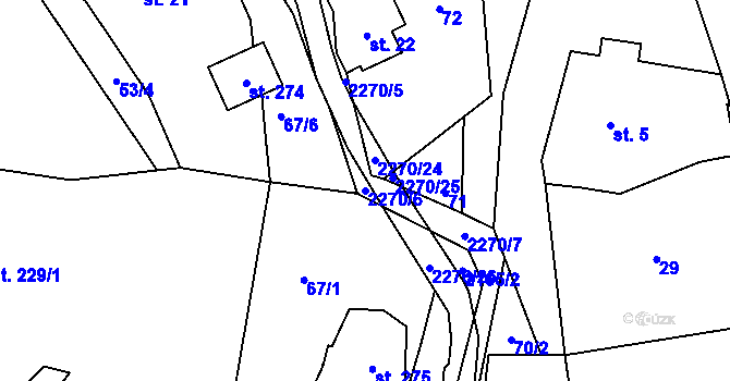 Parcela st. 2270/6 v KÚ Žernov, Katastrální mapa