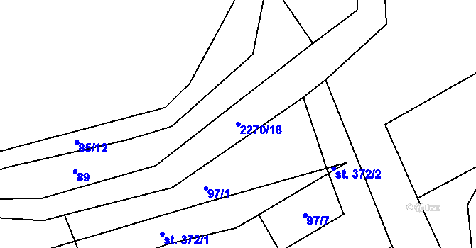 Parcela st. 2270/18 v KÚ Žernov, Katastrální mapa