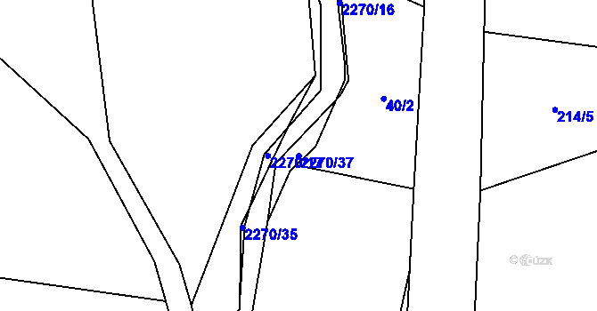 Parcela st. 2270/37 v KÚ Žernov, Katastrální mapa