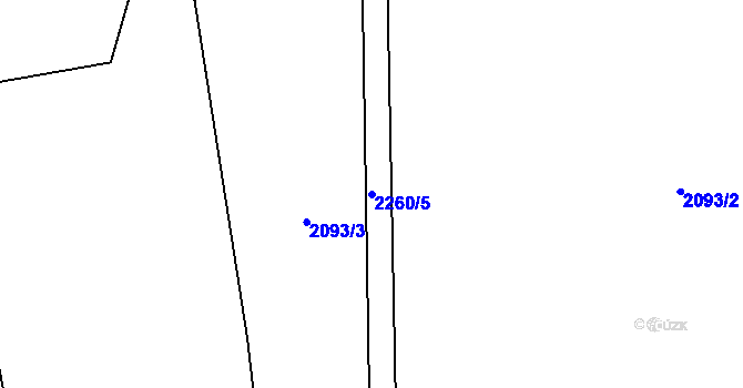 Parcela st. 2260/5 v KÚ Žernov, Katastrální mapa