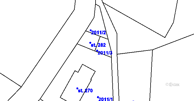 Parcela st. 2011/3 v KÚ Žernov, Katastrální mapa