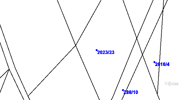 Parcela st. 2023/23 v KÚ Žernov, Katastrální mapa