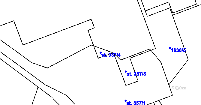 Parcela st. 357/4 v KÚ Žernov, Katastrální mapa