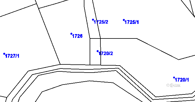 Parcela st. 1720/2 v KÚ Žernov, Katastrální mapa