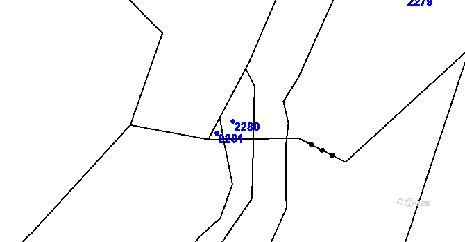 Parcela st. 2280 v KÚ Žernov, Katastrální mapa