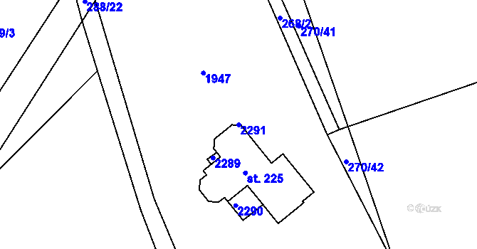 Parcela st. 2291 v KÚ Žernov, Katastrální mapa