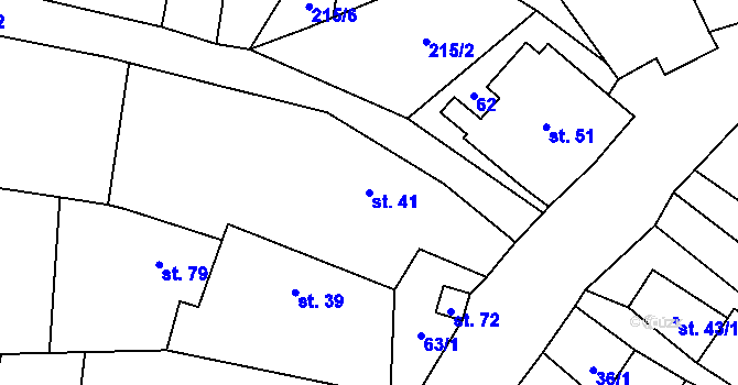 Parcela st. 41 v KÚ Červená Hora, Katastrální mapa