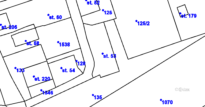 Parcela st. 53 v KÚ Žernov u České Skalice, Katastrální mapa