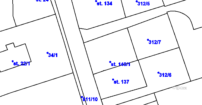 Parcela st. 140 v KÚ Žernov u České Skalice, Katastrální mapa
