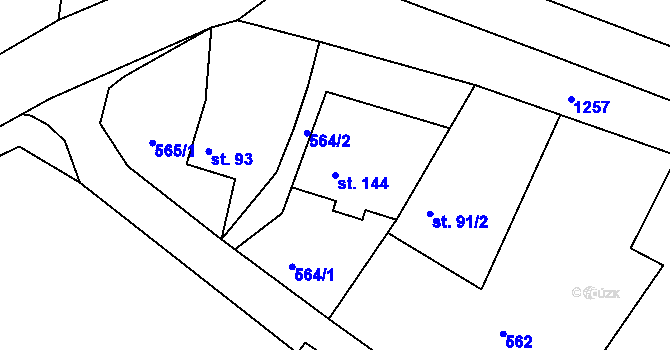 Parcela st. 144 v KÚ Žernov u České Skalice, Katastrální mapa