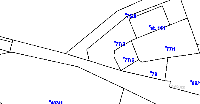 Parcela st. 77 v KÚ Žernov u České Skalice, Katastrální mapa