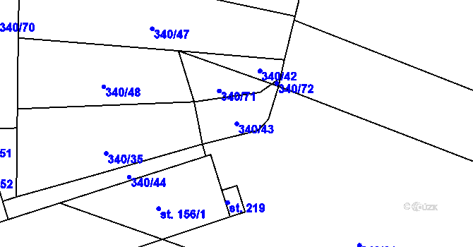 Parcela st. 340/43 v KÚ Žernov u České Skalice, Katastrální mapa