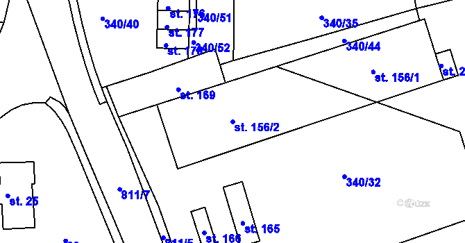 Parcela st. 156/2 v KÚ Žernov u České Skalice, Katastrální mapa