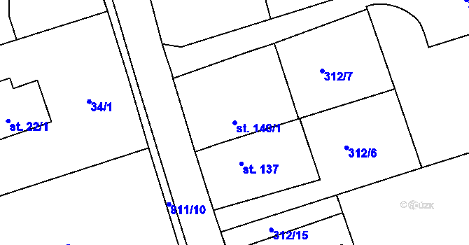 Parcela st. 140/1 v KÚ Žernov u České Skalice, Katastrální mapa