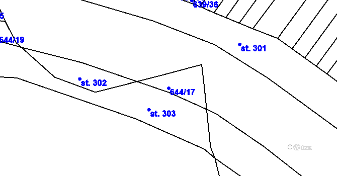 Parcela st. 644/17 v KÚ Žerotice, Katastrální mapa