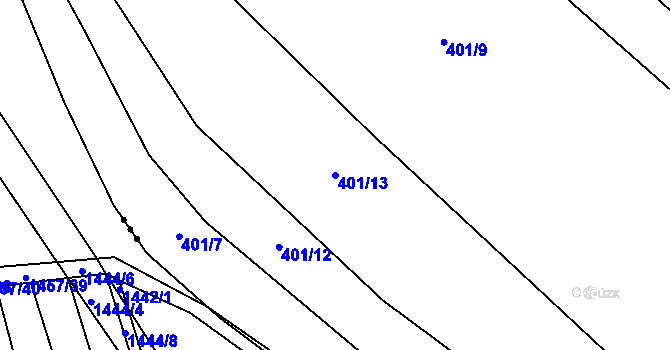 Parcela st. 401/13 v KÚ Žerotice, Katastrální mapa