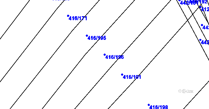 Parcela st. 416/196 v KÚ Žerotice, Katastrální mapa