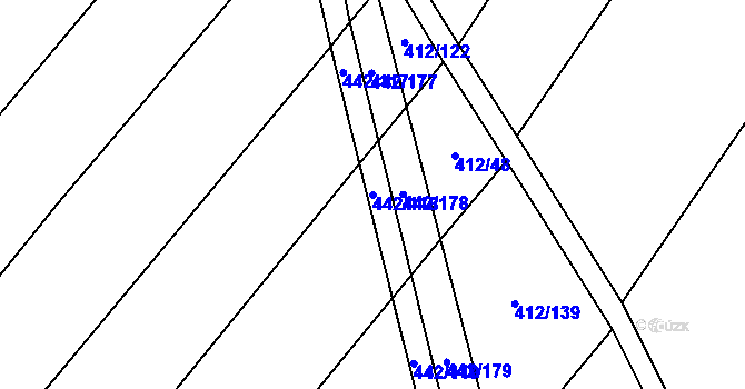 Parcela st. 442/118 v KÚ Žerotice, Katastrální mapa