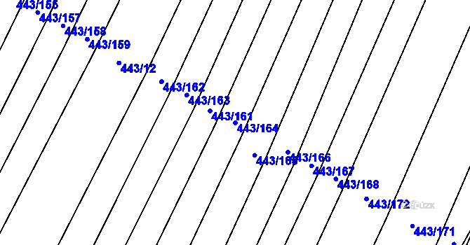Parcela st. 443/164 v KÚ Žerotice, Katastrální mapa