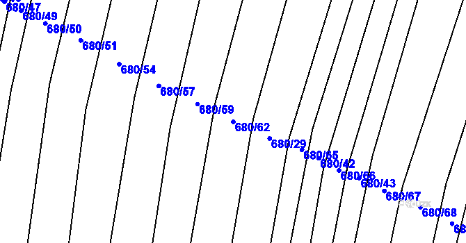 Parcela st. 680/62 v KÚ Žerotice, Katastrální mapa