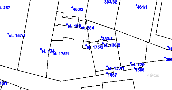 Parcela st. 175/2 v KÚ Žerotice, Katastrální mapa