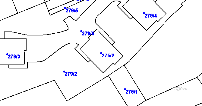 Parcela st. 275/2 v KÚ Žerotín, Katastrální mapa