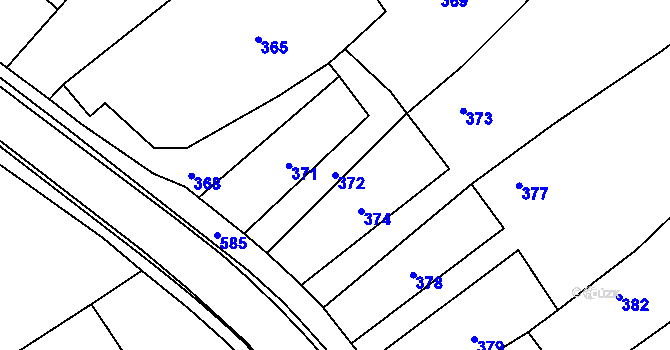 Parcela st. 372 v KÚ Žerotín, Katastrální mapa