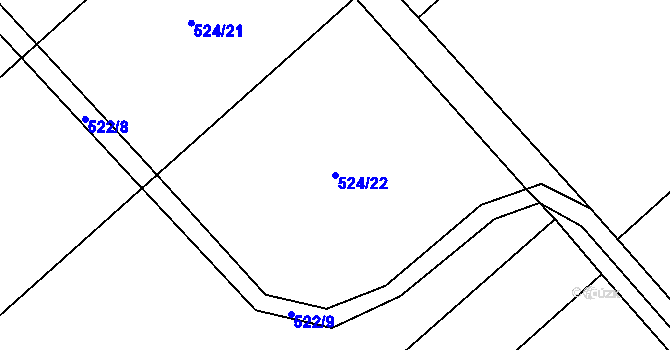 Parcela st. 524/22 v KÚ Žerotín, Katastrální mapa