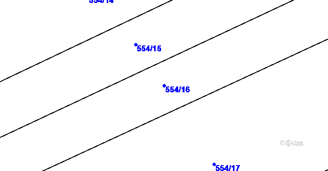 Parcela st. 554/16 v KÚ Žerotín, Katastrální mapa