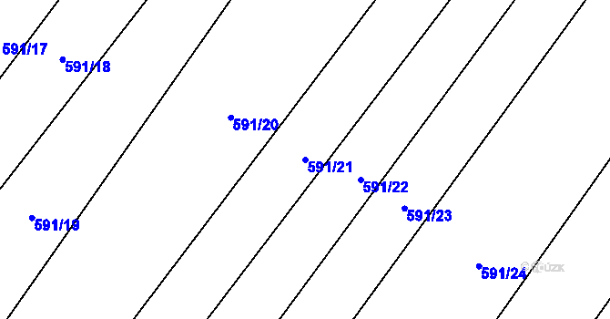 Parcela st. 591/21 v KÚ Žerotín, Katastrální mapa