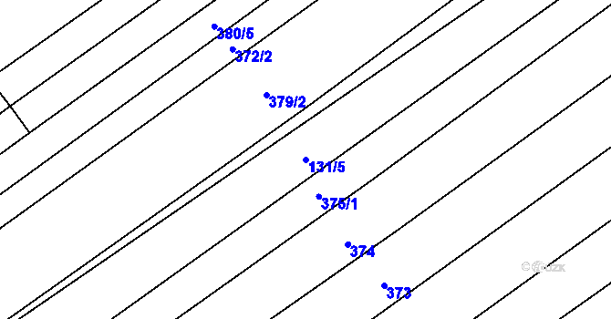 Parcela st. 131/5 v KÚ Žerovice, Katastrální mapa