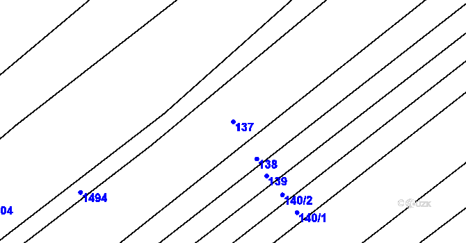 Parcela st. 137 v KÚ Žerovice, Katastrální mapa