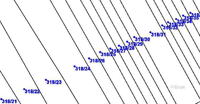 Parcela st. 318/25 v KÚ Žerovice, Katastrální mapa