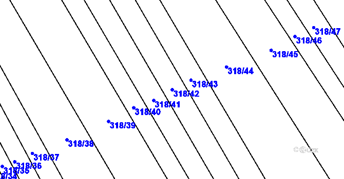 Parcela st. 318/42 v KÚ Žerovice, Katastrální mapa