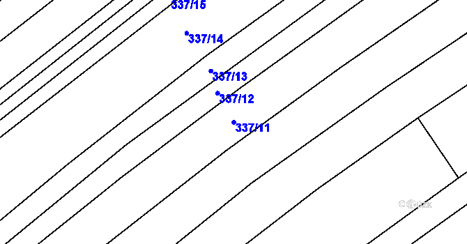 Parcela st. 337/11 v KÚ Žerovice, Katastrální mapa