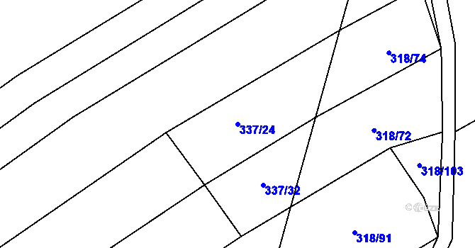 Parcela st. 337/24 v KÚ Žerovice, Katastrální mapa