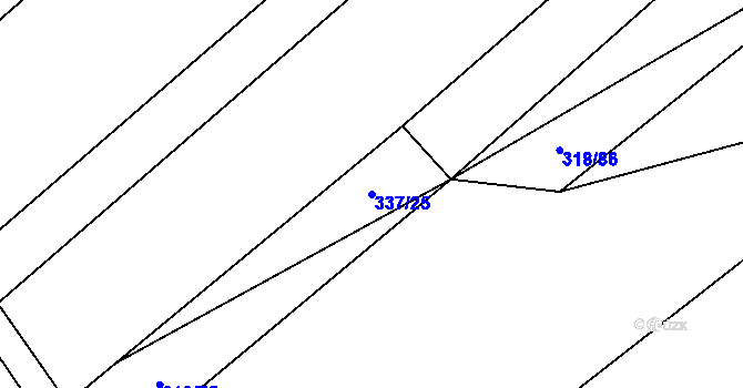 Parcela st. 337/25 v KÚ Žerovice, Katastrální mapa