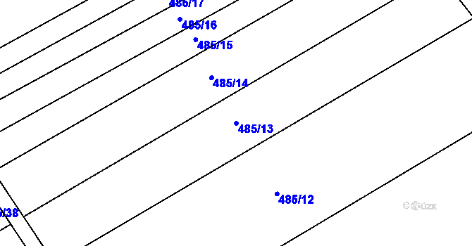 Parcela st. 485/13 v KÚ Žerovice, Katastrální mapa