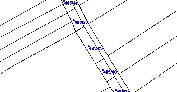 Parcela st. 485/25 v KÚ Žerovice, Katastrální mapa