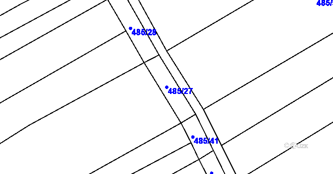 Parcela st. 485/27 v KÚ Žerovice, Katastrální mapa