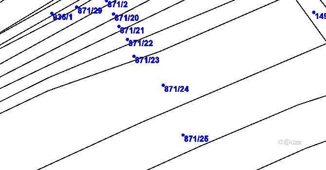 Parcela st. 871/24 v KÚ Žerovice, Katastrální mapa