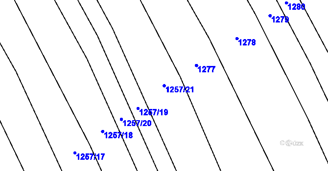 Parcela st. 1257/21 v KÚ Žerovice, Katastrální mapa