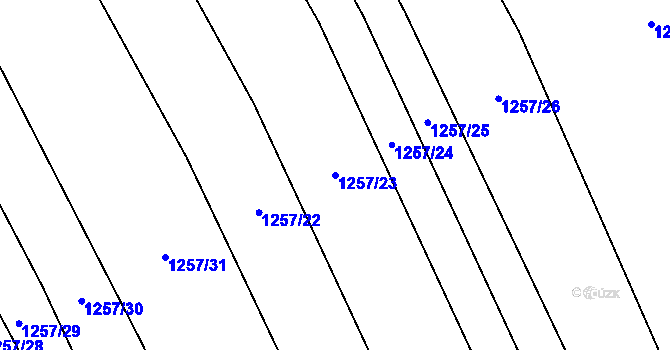 Parcela st. 1257/23 v KÚ Žerovice, Katastrální mapa
