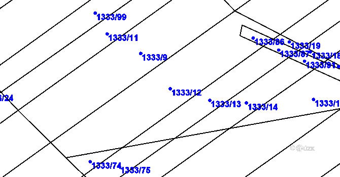 Parcela st. 1333/12 v KÚ Žerovice, Katastrální mapa