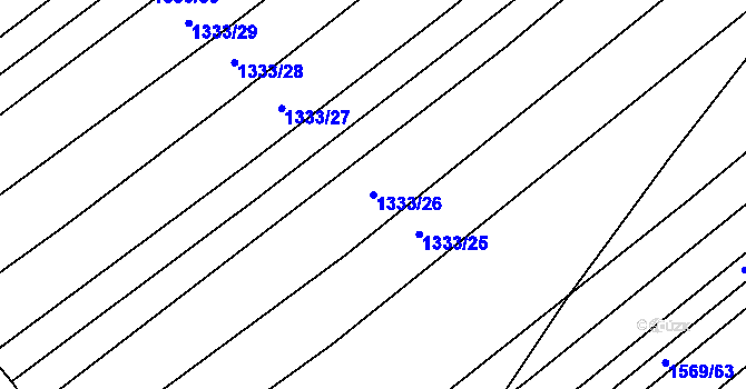 Parcela st. 1333/26 v KÚ Žerovice, Katastrální mapa