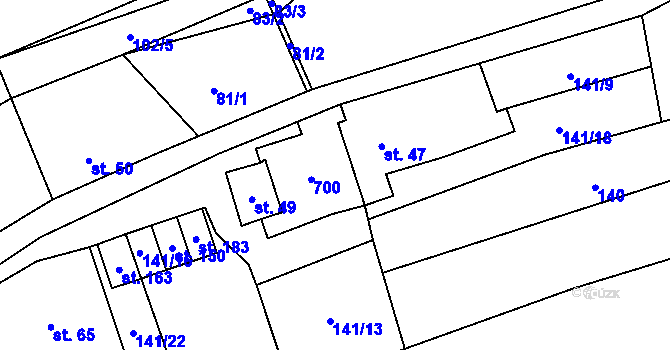 Parcela st. 48 v KÚ Žerůtky u Znojma, Katastrální mapa