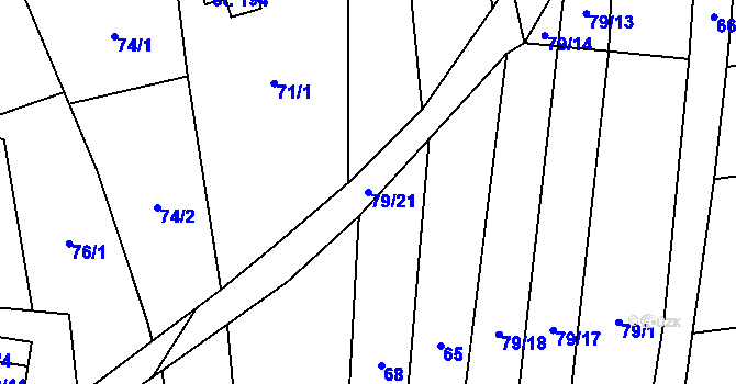 Parcela st. 79/21 v KÚ Žerůtky u Znojma, Katastrální mapa