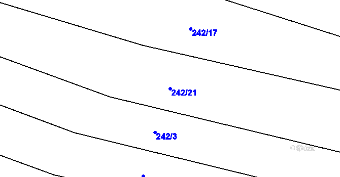 Parcela st. 242/21 v KÚ Žerůtky u Znojma, Katastrální mapa