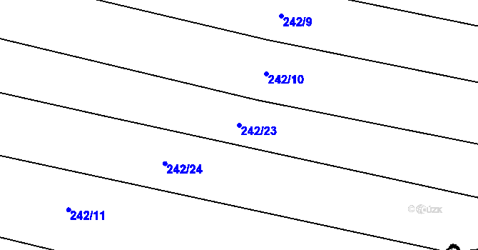 Parcela st. 242/23 v KÚ Žerůtky u Znojma, Katastrální mapa